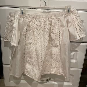 White lace off the shoulder top